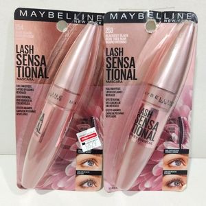 2x Maybelline Lash Sensational Washable Mascara Blackest Black & Very Black